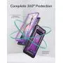YOUMAKER Kickstand Case for Galaxy S10 Plus, Built-in Screen Protector Work with Fingerprint ID Full Body Heavy Duty Protection Shockproof Cover for Samsung Galaxy S10+ Plus 6.4 inch - Purple
