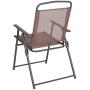 Flash Furniture Nantucket 6 Piece Brown Patio Garden Set with Table, Tan Umbrella and 4 Folding Chairs