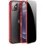 Jonwelsy Anti Peeping Case for iPhone 12 (6.1 Inch), Double-Sided Anti Spy Tempered Glass Privacy, 360 Degree Protection Cover, Magnetic Adsorption Metal Bumper for iPhone 12 (Red)