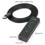 Unitek 4-Port USB 3.0 Hub Long Cable 48-inch with Micro USB Charging Port, Fast Data Transfer USB Hub Extender Extension Connector Compatible Windows PC, Mac, Surface Pro, Laptop, Printer, 4FT - Black