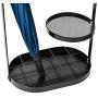 Black Metal Umbrella Stand Rack, Assembled Umbrella Storage Holder, Bucket Shelf Freestanding Entryway Base Drip Tray Long & Short Folding Umbrella For Home Office