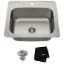 Kraus KTM25 25 inch Topmount Single Bowl 18 gauge Stainless Steel Kitchen Sink Kraus KTM25 25 inch Topmount Single Bowl 18 gauge Stainless Steel Kitchen Sink
