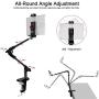 iPad Stand with 360° Tablet Tripod Holder Mount & Ball Head, 27in Flexible Webcam Stand for Desk and Bed, Projector Camera Mount for iPad 8th, iPad Pro 9.7'' 10.5'', iPad Mini, iPad Air, All Smartphones