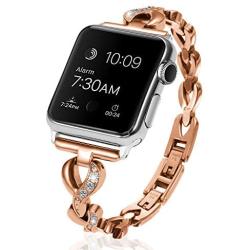 SaNgaiMEi Compatible Bling Band for Apple Watch Band 38mm 40mm Women Rhinestone Stainless Steel Link Band Iwatch Series 6/5/4/3/2/1 Bracelet Metal Strap Mothers Day