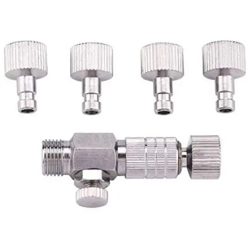 Garosa Metal Airbrush Coupler Professional Lightweight Airbrush Quick Release Plug Coupling Disconnect Coupler with 4pcs Fittings