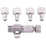 Garosa Metal Airbrush Coupler Professional Lightweight Airbrush Quick Release Plug Coupling Disconnect Coupler with 4pcs Fittings