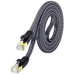 Cat 7 Ethernet Cable 10 ft, MORELECS Nylon Braided Cat 7 Internet Cable 10 ft Ethernet Cable RJ45 Network Cable Cat7 LAN Cable for PC Laptop Modem Router Cable Ethernet