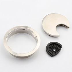 Bosidetool 3 Pcs Metal Cable Grommet, Zinc Alloy Desk Table Grommet Cable Cord Hole Cover for Home and Office, Fits 2.08 inch Hole (53mm Black)