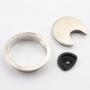 Xntun 3 Pcs Satin Nickel Metal Cable Grommet, Zinc Alloy Desk Table Grommet Cable Cord Hole Cover for Home and Office, Fits 2inch Hole (Black)