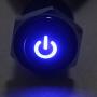 ESUPPORT 16mm 12V 3A Car Blue LED Light Power Metal Push Button Toggle Switch Socket Plug Latching Black Shell