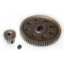 JFtech 11184 & 11119 Differential Steel Metal Main Gear 64T & Motor Gear 17T Combo for RC HSP 1/10 Car Truck