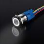 ESUPPORT 16mm 12V 3A Car White Light Angel Eye Metal Push Button Switch Socket