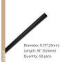 Myard 36 Inches Classic Hollow Round Iron Deck Balusters for Deck Railing Porch (50-Pack, Matte Black)