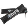 Clavel Autopartes 2pcs Car Seat Belts Covers Padding Carbon Fiber Leather Belt Shoulder Sleeve + 1pc Retractable Badge Reel with Metal Belt Clip (BM)