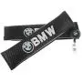 Clavel Autopartes 2pcs Car Seat Belts Covers Padding Carbon Fiber Leather Belt Shoulder Sleeve + 1pc Retractable Badge Reel with Metal Belt Clip (BM)