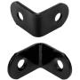 HONJIE 90 Degree Black Right Angle Brackets 2 Hole Small Metal Corner Braces for Wood, L Shaped Bracket with Screws,20x20x2mm,Pack of 12