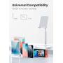 Cell Phone Stand,Angle Height Adjustable LISEN Cell Phone Stand for Desk,Thick Case Friendly Phone Holder Stand for Desk, Compatible with All Mobile Phones-White