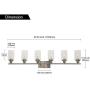 MELUCEE Modern Bathroom Vanity Light Fixtures 6-Light Brushed Nickel Contemporary Wall Light with Glass Shade for Kitchen Living Room Bedroom