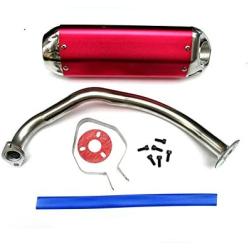 NEW! High Performance Exhaust System Muffler for GY6 50cc-400cc 4 Stroke Scooters ATV Go Kart (Red)