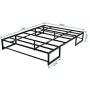 SAYGOER Queen Bed Frame Base Metal Platform Mattress Foundation Eyeglasses Shaped Frame No Box Spring Needed Heavy Duty Steel Slat Support Underbed Storage Space Noise Free Non-Slip Easy Assembly