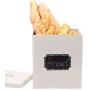 Home By Jackie X321 Cream White Set of 5 Metal Food Tin Canister/Bread Bin/Container/Box/Set (Cream)