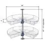 DOWELL 28'' Kidney Chrome 2-Shelf Lazy Susans Kitchen Base Cabinet Corner Organizer DOWELL 28'' Kidney Chrome 2-Shelf Lazy Susans Kitchen Base Cabinet Corner Organizer