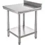 Mophorn Stainless Steel Work Table with Backsplash 24 x 24 x 34 Inch Commercial Food Prep Worktable Heavy Duty Prep Worktable Metal Work Table with Adjustable Feet for Restaurant, Home and Hotel Mophorn Stainless Steel Work Table with Backsplash 24 x 24 x 34 Inch Commercial Food Prep Worktable Heavy Duty Prep Worktable Metal Work Table with Adjustable Feet for Restaurant, Home and Hotel