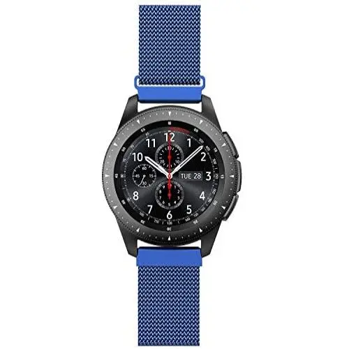Yutior Stainless Steel Band Compatible with Samsung Galaxy Watch 3 41mm / Galaxy Watch Active 40mm / Active 2 44mm / Galaxy Watch 42mm, 20mm Metal Replacement Band for Women Men, Blue