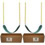 Jungle Gym Kingdom 2 Pack Swings Seats Heavy Duty 66'' Chain Plastic Coated - Playground Swing Set Accessories Replacement Snap Hooks (Green)