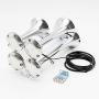 Viping car Horn Silver Four Double Row Horn 12V 170DB Loudspeaker Solenoid Valve Waterproof Pipe Electric The electromagnetic Valve Metal for car Every Vehicle Vans Truck Trains Boats with Large