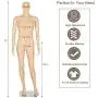 Bonnlo 72inch Male Mannequin Full Body Adjustable Mannequin Torso Dress Form with Metal Base, Detachable Plastic Manikin Body Male, Realistic Display Mannequin Bonnlo 72inch Male Mannequin Full Body Adjustable Mannequin Torso Dress Form with Metal Base, Detachable Plastic Manikin Body Male, Realistic Display Mannequin