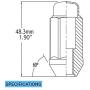 Wheel Accessories Parts Bulge Acorn M14 X 1.50 Thread 1.90'' Long for Trucks 19mm(3/4'') Hex 14x1.5 (32 M14x1.50, Chrome)