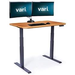 Vari Electric Standing Desk 48'' x 30'' - Dual Motor Sit to Stand Desk - Push Button Memory Settings - Solid Top with 3-Stage Adjustable Steel Legs - Work or Home Office Desk