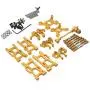 F Fityle Metal Upgrade Part Kits for WLtoys 1/12 124019 1:14 144001 RC Car Truck Front/Rear Swing Arms Steering Group Front/Rear Shock Mounts - Golden