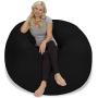 Chill Sack Bean Bag Chair: Giant 5 Memory Foam Furniture Bean Bag - Big Sofa with Soft Micro Fiber Cover - Black