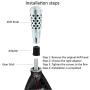 Bashineng Short Metal Aluminum Alloy Gear Stick Shift with Holes, Transmission Shifter Knobs Head for Most Manual Automatic Cars (Black)