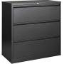 3 Drawer Metal Lateral File Cabinet for Home Office Cabinets File Cabinet with Lock, Black Heavy Duty Metal Storage Printer Stand Filing Cabinet