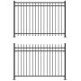 XCEL - Black Steel Anti-Rust Fence Panel - Flat End Picket - 6.5ft W x 5ft H - Easy Installation Kit, Outdoor Residential Fencing for Yard, Garden, Concrete, 3-Rail Metal Fence, Include a Fence Post