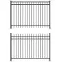XCEL - Black Steel Anti-Rust Fence Panel - Flat End Picket - 6.5ft W x 5ft H - Easy Installation Kit, Outdoor Residential Fencing for Yard, Garden, Concrete, 3-Rail Metal Fence, Include a Fence Post XCEL - Black Steel Anti-Rust Fence Panel - Flat End Picket - 6.5ft W x 5ft H - Easy Installation Kit, Outdoor Residential Fencing for Yard, Garden, Concrete, 3-Rail Metal Fence, Include a Fence Post