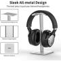 Headphone Stand Headset Holder New Bee Earphone Stand with Aluminum Supporting Bar Flexible Headrest ABS Solid Base for All Headphones Size (White)