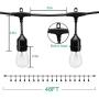 48 FT ADDLON Outdoor String Lights Commercial Grade Weatherproof Strand Edison Vintage Bulbs 15 Hanging Sockets, UL Listed Heavy-Duty Decorative Cafe Patio Lights for Bistro Garden