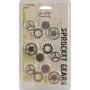 Metal Sprocket Gears by Tim Holtz Idea-ology, 12 per Pack, Various Sizes, Antique Finishes, TH92691