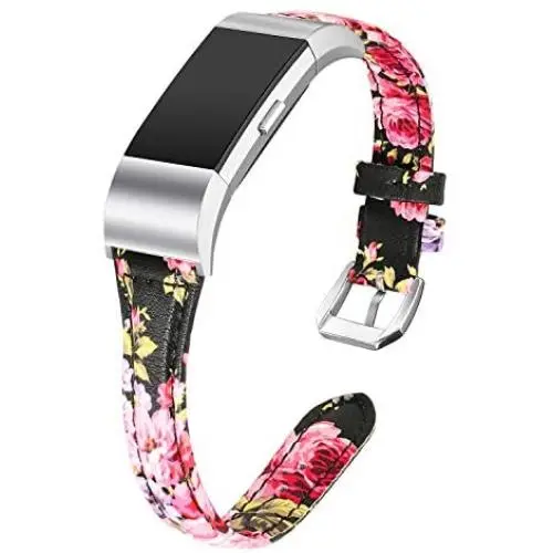 bayite Bands Compatible with Fitbit Charge 2, Slim Genuine Leather Band Replacement Accessories Strap Charge2 Women Men bayite Bands Compatible with Fitbit Charge 2, Slim Genuine Leather Band Replacement Accessories Strap Charge2 Women Men