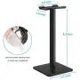 Headphone Stand Headset Holder New Bee Earphone Stand with Aluminum Supporting Bar Flexible Headrest ABS Solid Base for All Headphones Size (Black)