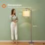 Addlon Floor Lamp for Living Room with Lamp Shade and 9W LED Bulb Modern Standing Lamp Floor Lamps for Bedrooms, Brown