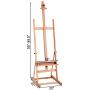 TANGKULA H-Frame Easel Wooden Height and Angle Adjustable Foldable Tilting Floor Studio Artist Easel Painting, Sketching, Display