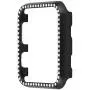 Leotop Compatible with Apple Watch Case 38mm, Metal Bumper Protective Cover Frame Accessories Women Girl Bling Shiny Crystal Rhinestone Diamond Compatible iWatch Series 3/2/1(Diamond Black, 38mm)