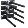 8 Pcs 6'' Black Solid Steel Floating Shelf Bracket Blind Shelf Supports - Hidden Brackets for Floating Wood Shelves - Concealed Blind Shelf Support – Screws and Wall Plugs Included