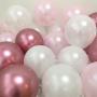 zorpia 50 Pieces Burgundy Balloons Kit Latex Pink Balloons Metallic Pink Balloons for Wedding Bridal Shower Birthday Party Anniversary Decoration