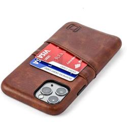 Dockem iPhone 11 Pro Wallet Case: Built-in Metal Plate for Magnetic Mounting & 2 Credit Card Holder Slots (5.8'' Exec M2, Synthetic Leather, Brown)